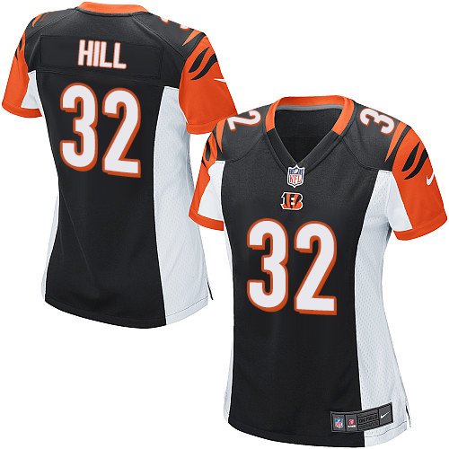 Women's Game Jeremy Hill Nike Jersey Black Home - #32 NFL Cincinnati Bengals